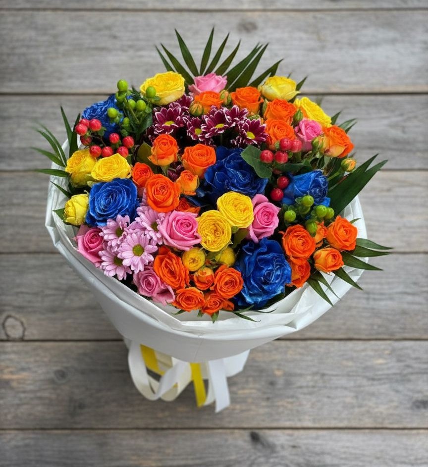 Букет цветов из: Розы и Хризантемы в Каясуле