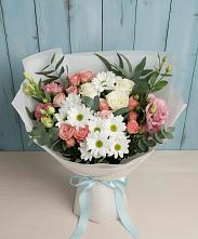 Букет цветов из:  Розы, Лизиантусы и Хризантемы в Каясуле