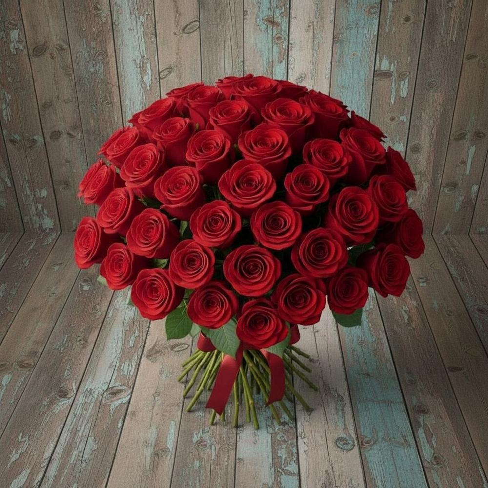 Букет 55 Красных роз Фридом в Каясуле