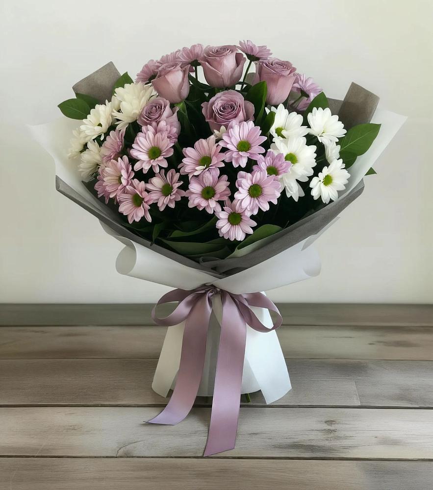 Букет цветов из: Хризантемы и Розы в Каясуле