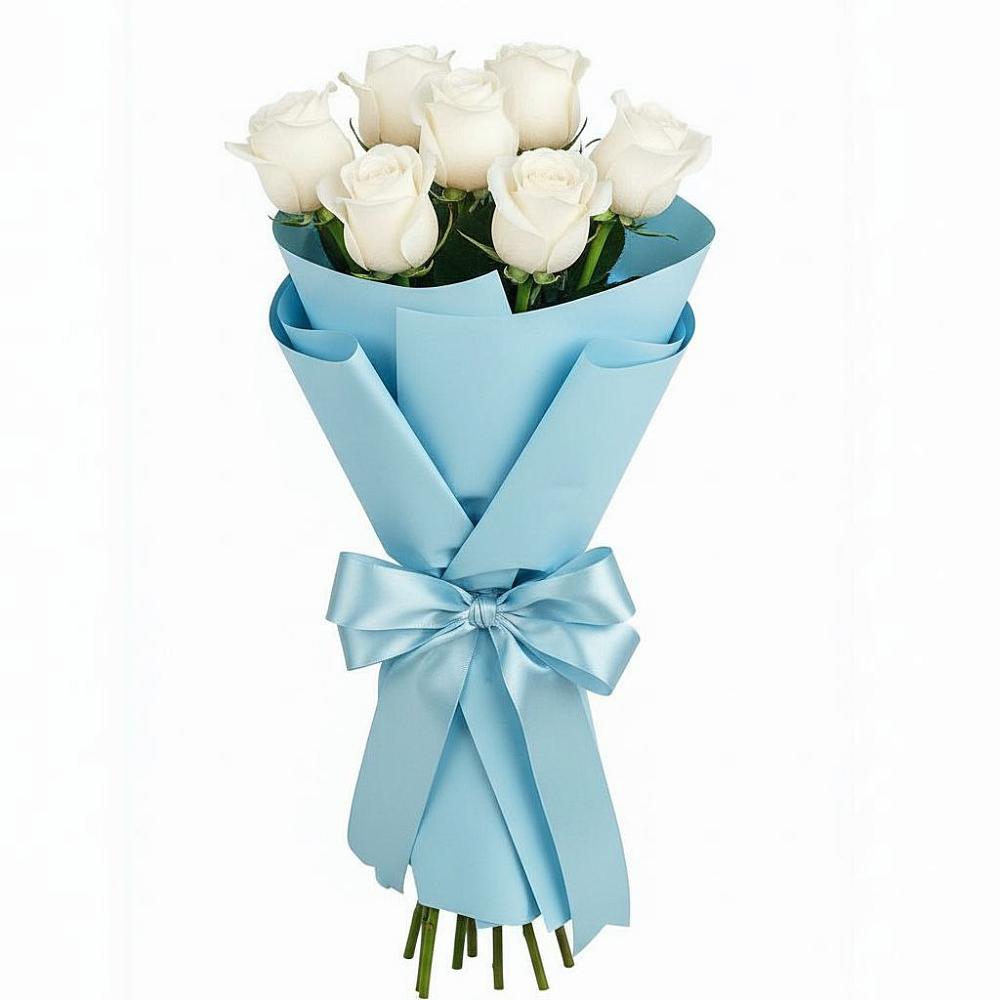 Букет 7 белых роз Проуд в Каясуле