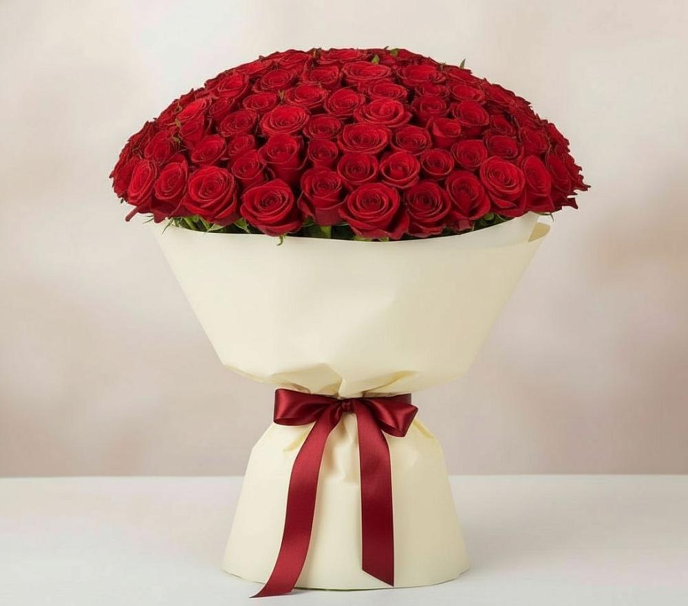 Букет 101 Красная роза Милано в Каясуле