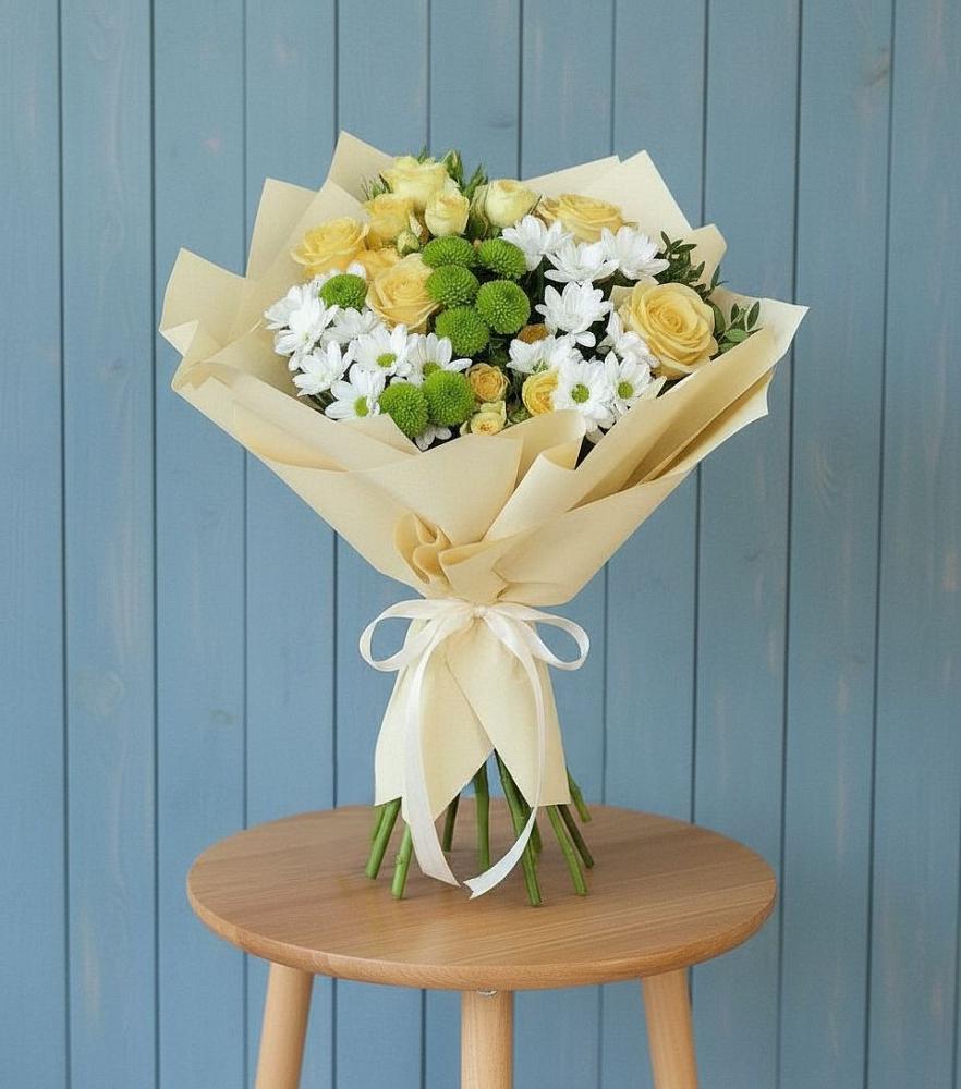 Букет цветов из: Хризантемы и Розы в Каясуле