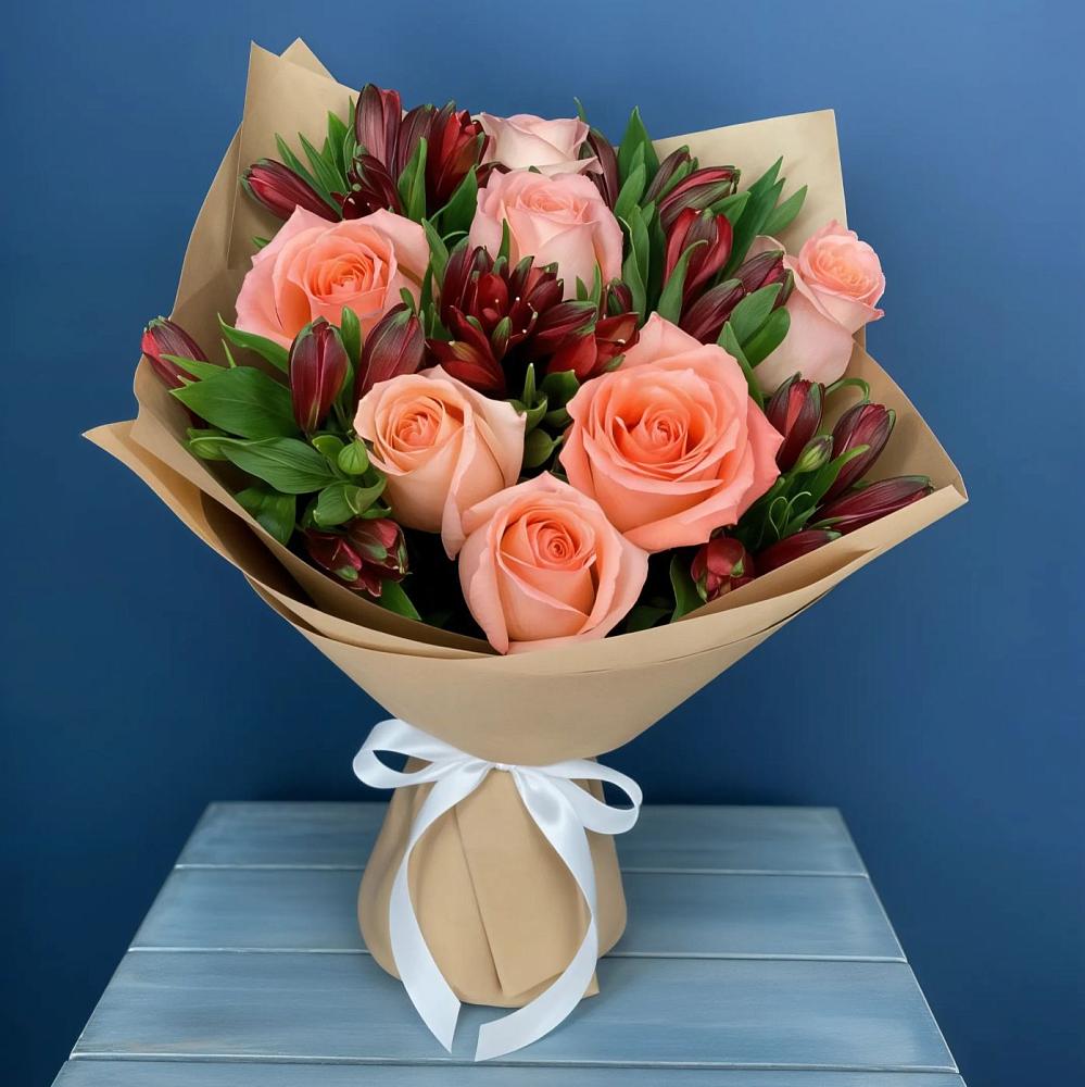 Букет цветов из: Розы и Альстромерии в Каясуле