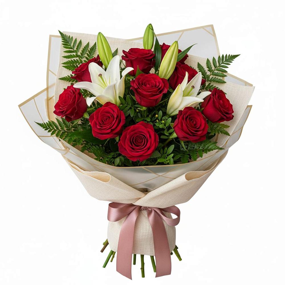 Букет цветов из: Лилии и Розы в Каясуле