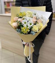 Букет цветов из:  Альстромерии, Розы и Хризантемы в Каясуле