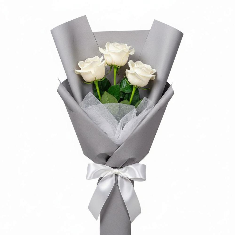 Букет 3 белые розы в Каясуле