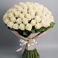 Букет 101 беля роза Белоснежка в Каясуле