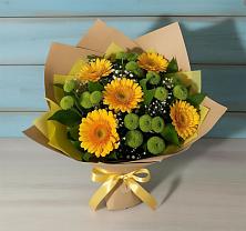 Букет цветов из:  Герберы и Хризантемы в Каясуле