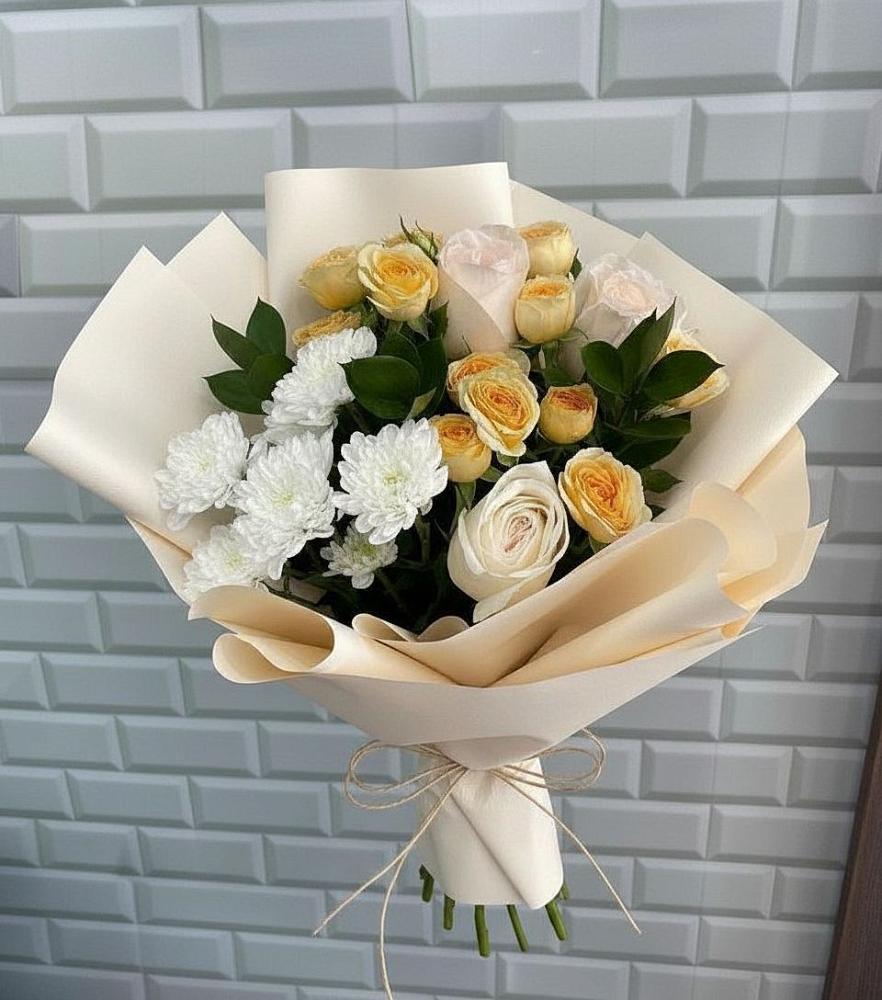 Букет цветов из: Розы и Хризантемы в Каясуле