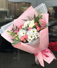 Букет цветов из:  Розы, Лизиантусы и Хризантемы в Каясуле