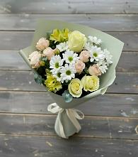 Букет цветов из:  Альстромерии, Розы и Хризантемы в Каясуле