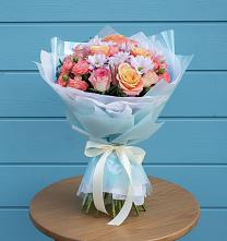 Букет цветов из:  Хризантемы и Розы #REPLACE_PRED# Каясуле